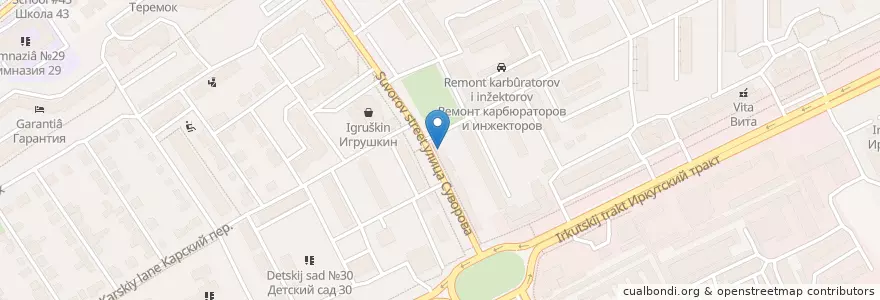 Mapa de ubicacion de Форо en Rusia, Distrito Federal De Siberia, Tomsk, Томский Район, Городской Округ Томск.
