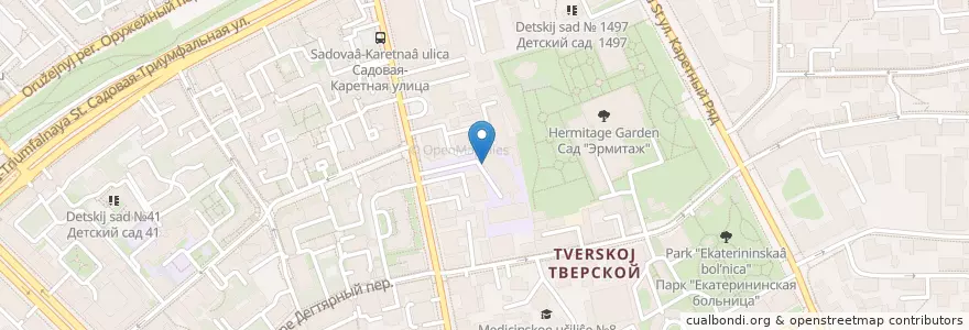 Mapa de ubicacion de Тверской район en Rusland, Centraal Federaal District, Moskou, Центральный Административный Округ, Тверской Район.