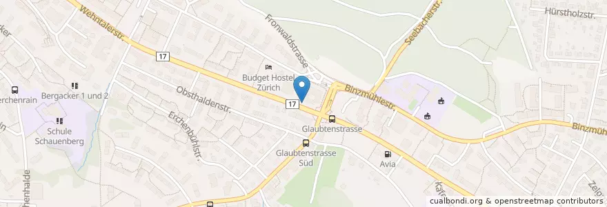 Mapa de ubicacion de Brunnenplastik "Lamm mit Kreuzfahne" en スイス, チューリッヒ, Bezirk Zürich, Zürich.