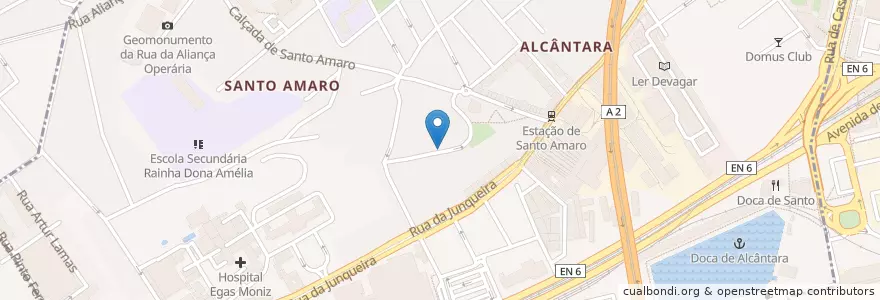 Mapa de ubicacion de Academia Alto Santo Amaro en Portugal, Área Metropolitana De Lisboa, Lisbon, Grande Lisboa, Alcântara.