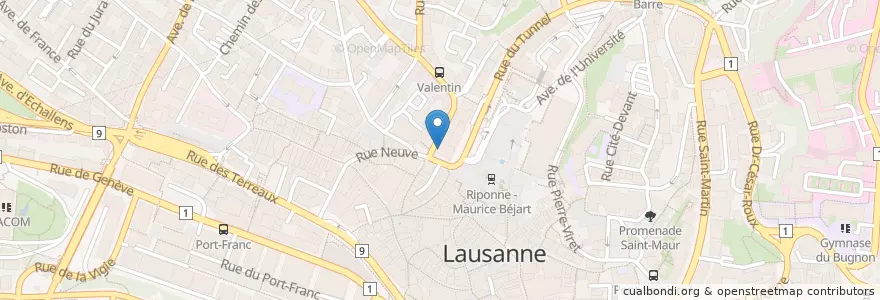 Mapa de ubicacion de Bruxelles Café en Switzerland, Vaud, District De Lausanne, Lausanne.