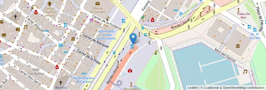 Mapa de ubicacion de 126 - Passeig de Colom en Espanha, Catalunha, Barcelona, Barcelonès, Barcelona.