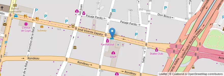 Mapa de ubicacion de 126 en Argentina, Chile, Mendoza, Departamento Capital, Sección 2ª Barrio Cívico, Ciudad De Mendoza.