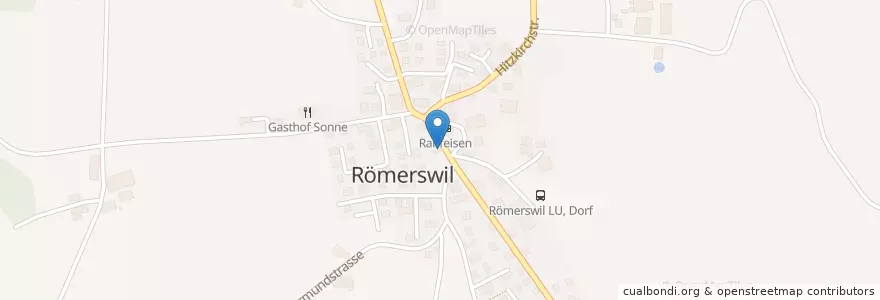 Mapa de ubicacion de Post Römerswil en Schweiz/Suisse/Svizzera/Svizra, Luzern, Römerswil.