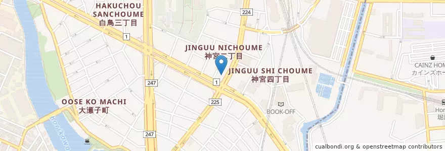 Mapa de ubicacion de 吉野家 en Япония, Айти, 名古屋市, 熱田区.