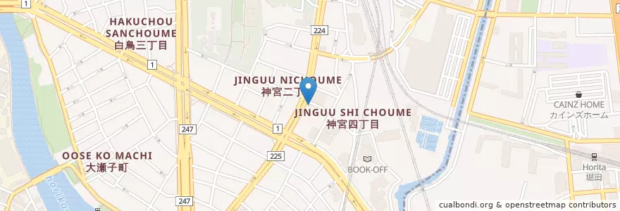 Mapa de ubicacion de 天下一品 en Japan, Präfektur Aichi, 名古屋市, 熱田区.