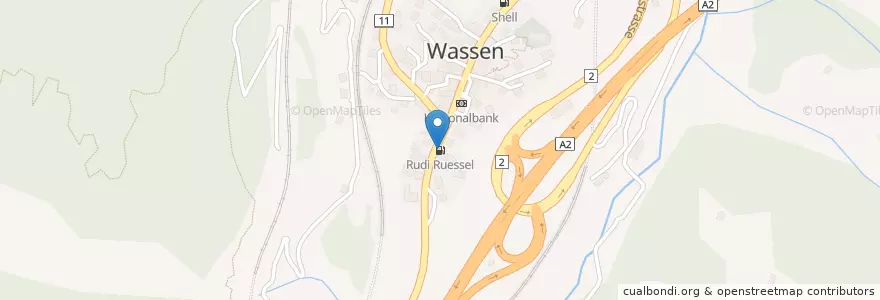 Mapa de ubicacion de Ruedi Rüssel en سويسرا, Uri, Wassen.