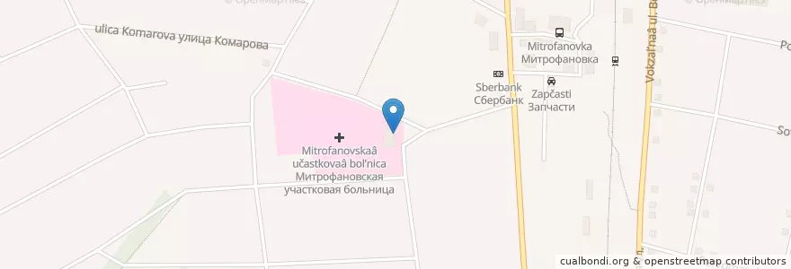 Mapa de ubicacion de Стоматология en Rússia, Distrito Federal Central, Oblast De Voronej, Кантемировский Район, Митрофановское Сельское Поселение.