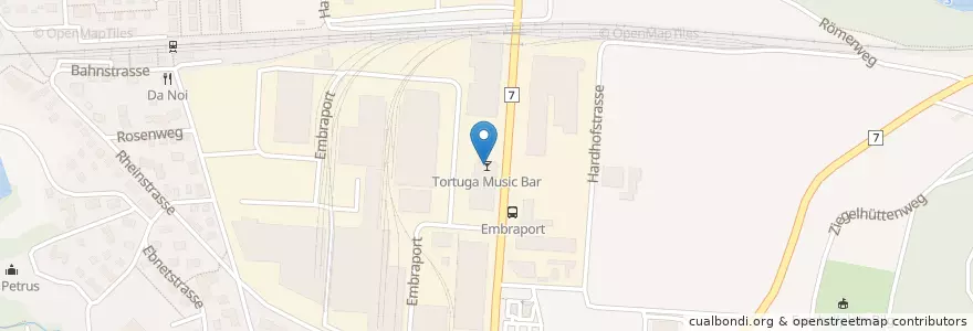 Mapa de ubicacion de Tortuga Music Bar en Schweiz, Zürich, Bezirk Bülach, Embrach.