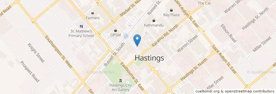 Mapa de ubicacion de Reading Cinemas en 新西兰, Hawke's Bay, Hastings District.