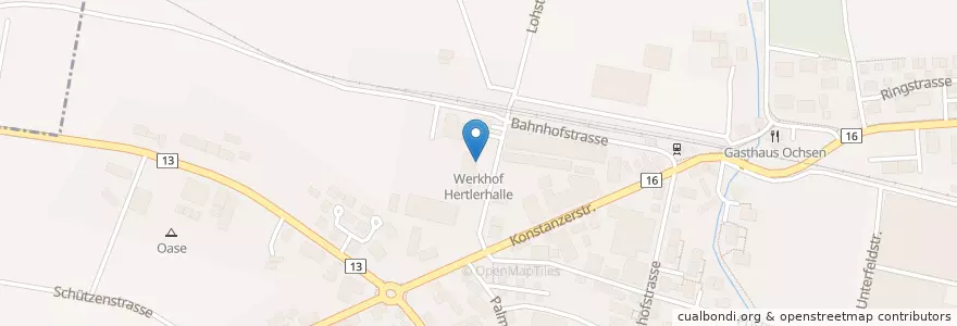 Mapa de ubicacion de Werkhof Hertlerhalle en Suíça, Thurgau, Bezirk Kreuzlingen, Tägerwilen.