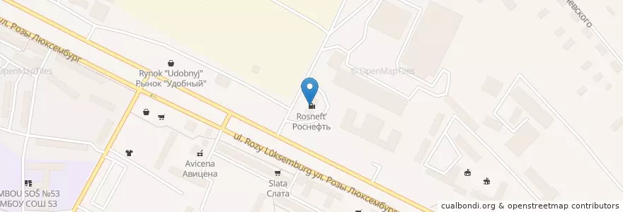 Mapa de ubicacion de Роснефть en Rusia, Сибирский Федеральный Округ, Иркутская Область, Городской Округ Иркутск.