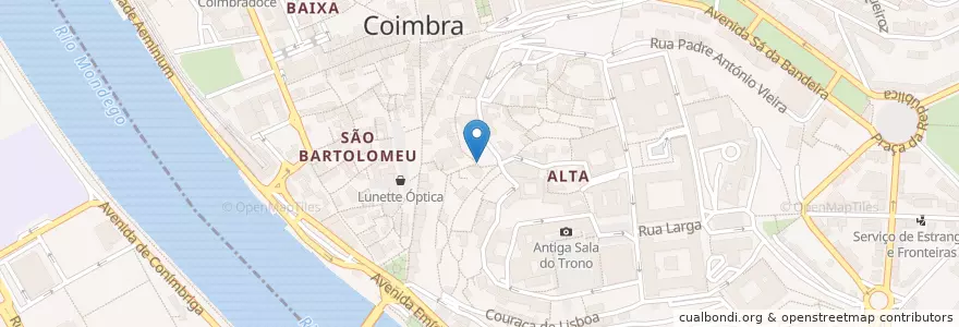 Mapa de ubicacion de Bar Quebra Costas en 葡萄牙, Centro, Baixo Mondego, Coimbra, Coimbra, Sé Nova, Santa Cruz, Almedina E São Bartolomeu.