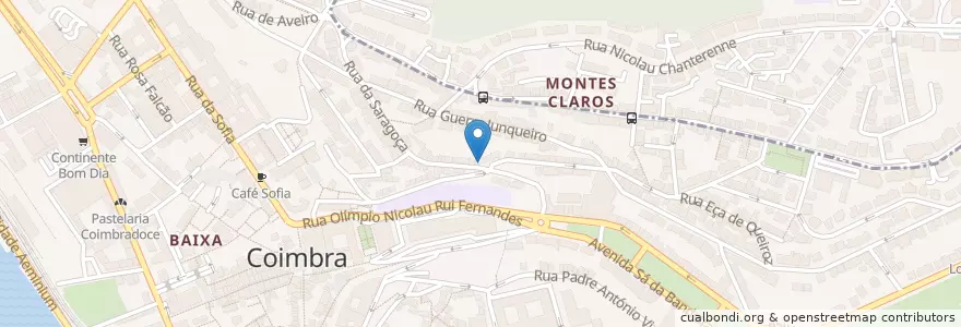 Mapa de ubicacion de Quim dos Osssos en 葡萄牙, Centro, Baixo Mondego, Coimbra, Coimbra, Sé Nova, Santa Cruz, Almedina E São Bartolomeu.