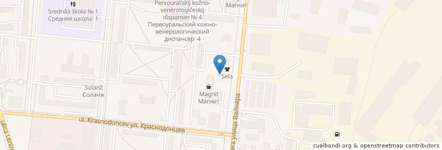 Mapa de ubicacion de Газпромбанк en ロシア, ウラル連邦管区, スヴェルドロフスク州, Западный Управленческий Округ, ピェルヴォウラリスク管区.