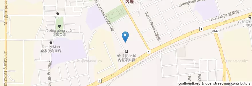Mapa de ubicacion de 麥當勞 en Tayvan, 桃園市, 中壢區.