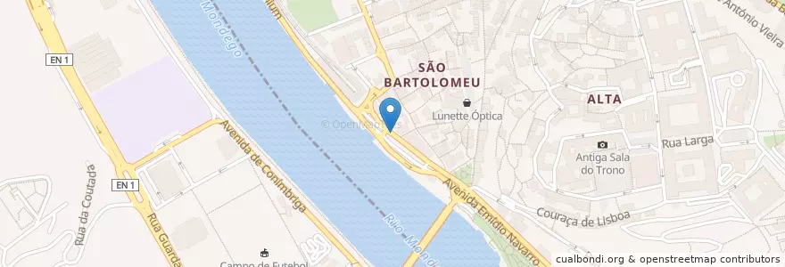 Mapa de ubicacion de Café Couraça en Portugal, Centro, Baixo Mondego, Coimbra, Coimbra, Sé Nova, Santa Cruz, Almedina E São Bartolomeu.