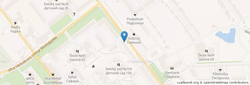 Mapa de ubicacion de Россельхозбанк en روسيا, Центральный Федеральный Округ, ريازان أوبلاست, Городской Округ Рязань.
