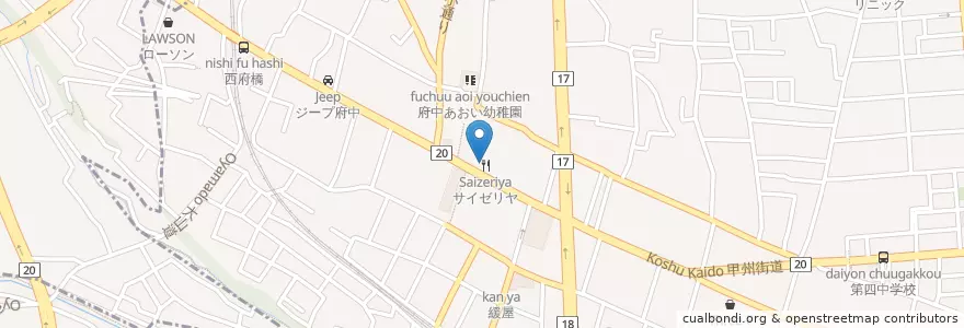 Mapa de ubicacion de サイゼリヤ en ژاپن, 東京都, 府中市.