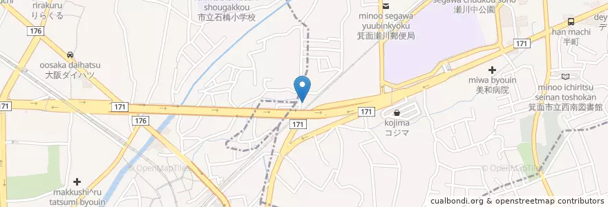 Mapa de ubicacion de 村田医院 en Japão, 大阪府, 箕面市.