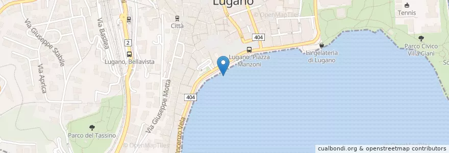 Mapa de ubicacion de Lugano en İsviçre, Ticino, Distretto Di Lugano, Circolo Di Lugano Ovest.