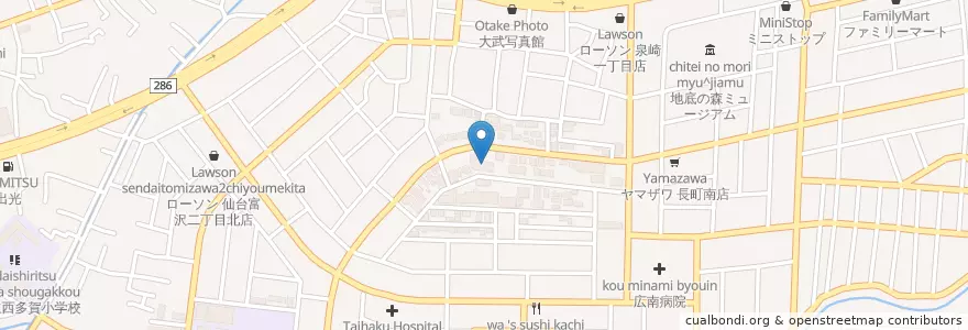 Mapa de ubicacion de サニーライフ仙台 en Япония, Мияги, 仙台市, 太白区.