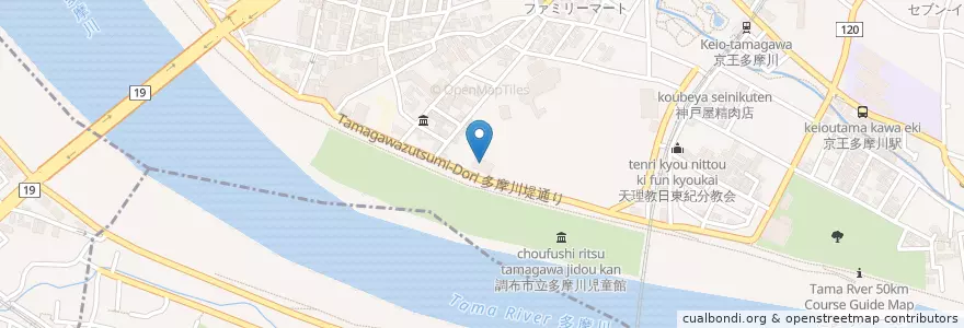 Mapa de ubicacion de 調布多摩川会館 en Japón, Tokio.