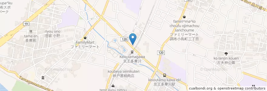Mapa de ubicacion de 香港屋台市場 en Japan, Tokyo, Chofu.