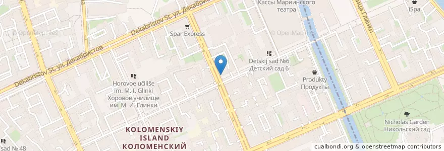 Mapa de ubicacion de МаккоЛи en Russland, Föderationskreis Nordwest, Oblast Leningrad, Sankt Petersburg, Адмиралтейский Район.