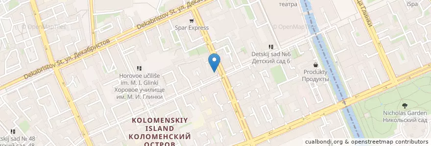Mapa de ubicacion de Невис en Russia, Northwestern Federal District, Leningrad Oblast, Saint Petersburg, Адмиралтейский Район.