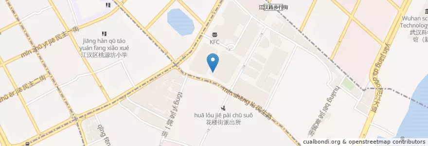 Mapa de ubicacion de 花楼街道办事处 en 중국, 후베이성, 우한시, 장한구, 花楼街道.