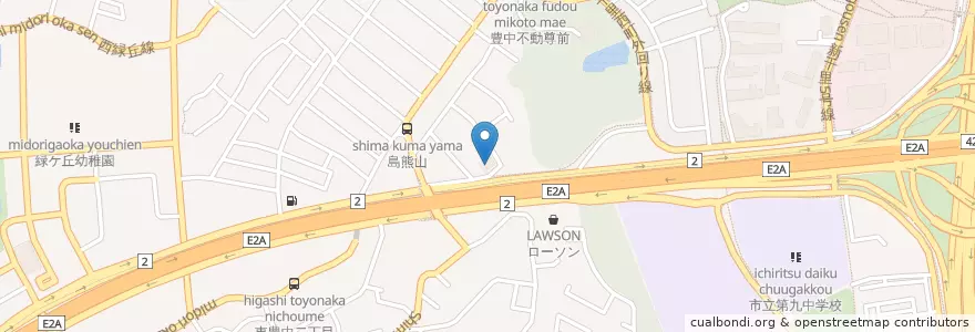 Mapa de ubicacion de 東豊中聖ミカエル教会 en Japón, Prefectura De Osaka, 豊中市.