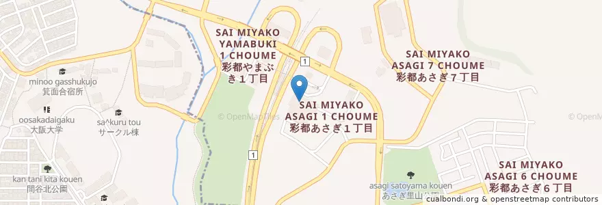 Mapa de ubicacion de 三井住友銀行 en Japão, 大阪府, 茨木市.