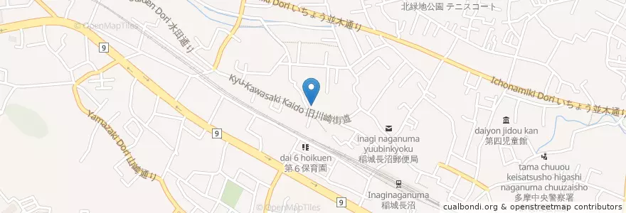Mapa de ubicacion de 稲城浴場 en Japonya, 東京都, 稲城市.