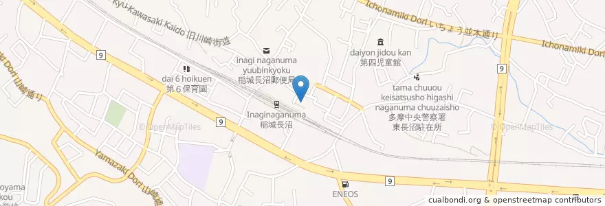 Mapa de ubicacion de はやま寿し en Japonya, 東京都, 稲城市.