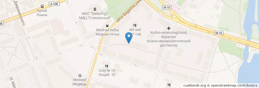 Mapa de ubicacion de Дом детского творчества en Rusia, Distrito Federal Central, Óblast De Moscú, Городской Округ Клин.