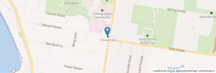 Mapa de ubicacion de Chives Cafe en Australië, Victoria, City Of Bayside.