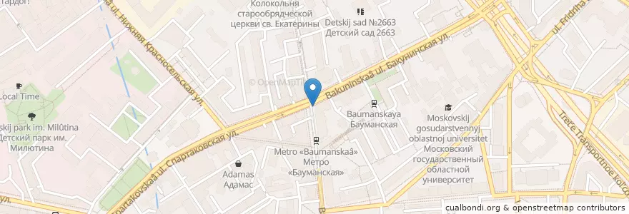 Mapa de ubicacion de Шоколадница en Rusia, Distrito Federal Central, Москва, Distrito Administrativo Central, Басманный Район.