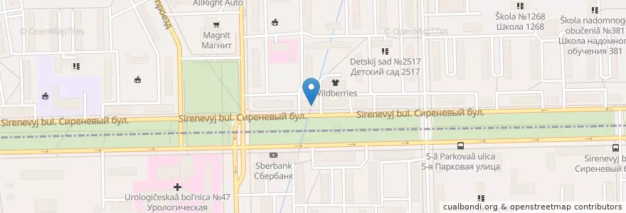 Mapa de ubicacion de Рубин-банкетный зал en Rusland, Centraal Federaal District, Moskou, Восточный Административный Округ, Район Северное Измайлово.