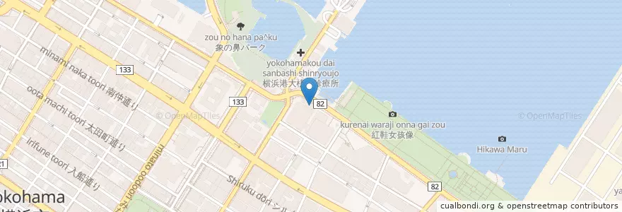 Mapa de ubicacion de ジョナサン en Japan, Präfektur Kanagawa, Yokohama, 中区.