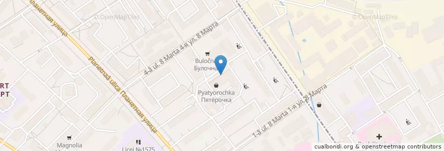 Mapa de ubicacion de Центр досуга и спорта "Орбита" en Russie, District Fédéral Central, Moscou, Северный Административный Округ, Район Аэропорт.