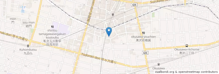 Mapa de ubicacion de 魚菜学園 en Jepun, 東京都, 世田谷区.
