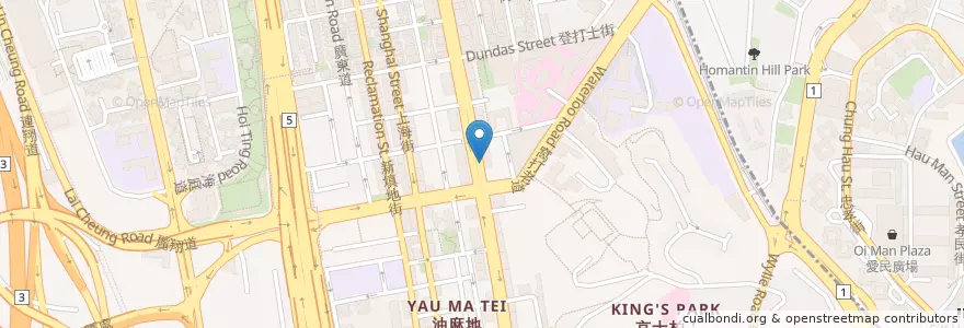 Mapa de ubicacion de Ho Choi Seafood Restaurant en Китай, Гуандун, Гонконг, Цзюлун, Новые Территории, 油尖旺區 Yau Tsim Mong District.