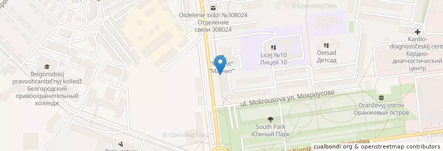 Mapa de ubicacion de Мастер-паб en Russie, District Fédéral Central, Oblast De Belgorod, Белгородский Район, Городской Округ Белгород.
