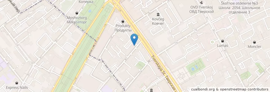 Mapa de ubicacion de Му-Му en Rússia, Distrito Federal Central, Москва, Центральный Административный Округ, Тверской Район.