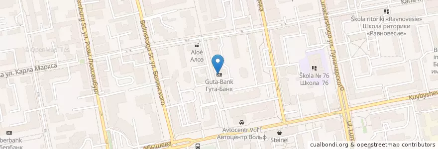 Mapa de ubicacion de Гута-Банк en Rusia, Уральский Федеральный Округ, Свердловская Область, Городской Округ Екатеринбург.