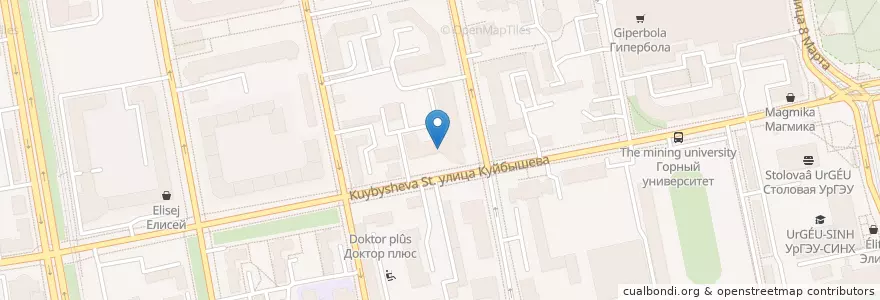 Mapa de ubicacion de Русский стандарт en Russia, Уральский Федеральный Округ, Свердловская Область, Городской Округ Екатеринбург.