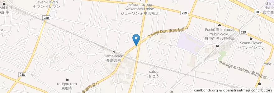 Mapa de ubicacion de 東寿司 en Japon, Tokyo, 府中市.