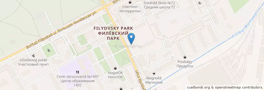 Mapa de ubicacion de Живика en Rússia, Distrito Federal Central, Москва, Западный Административный Округ, Район Филёвский Парк.