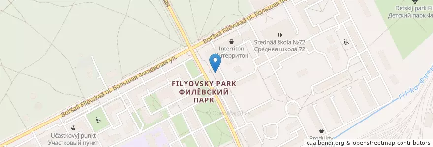 Mapa de ubicacion de Ригла en Russland, Föderationskreis Zentralrussland, Moskau, Westlicher Verwaltungsbezirk, Rajon Filjowski Park.